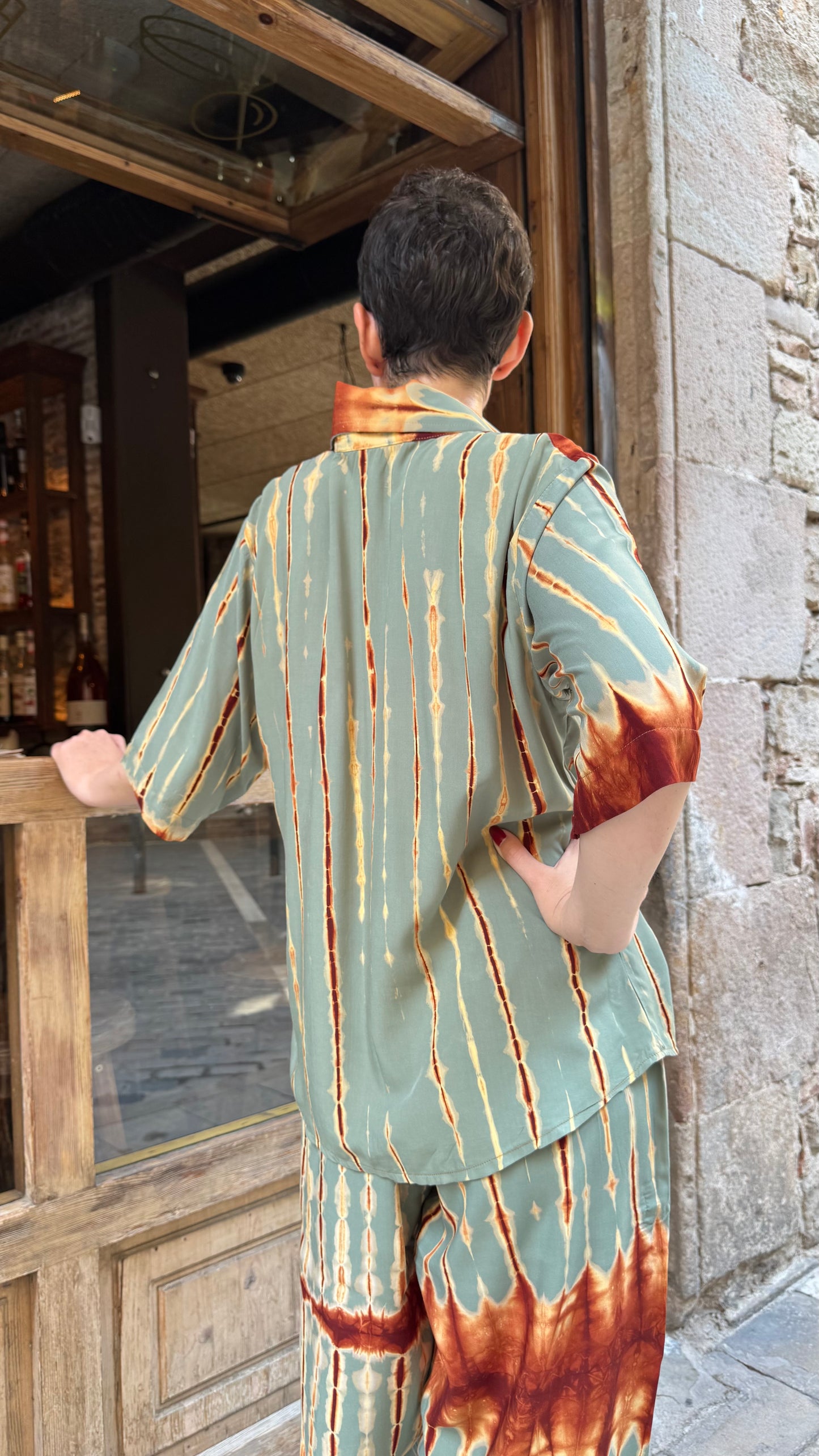 Maridadi Kijani udhurungi Shirt & Pant (conjunto)