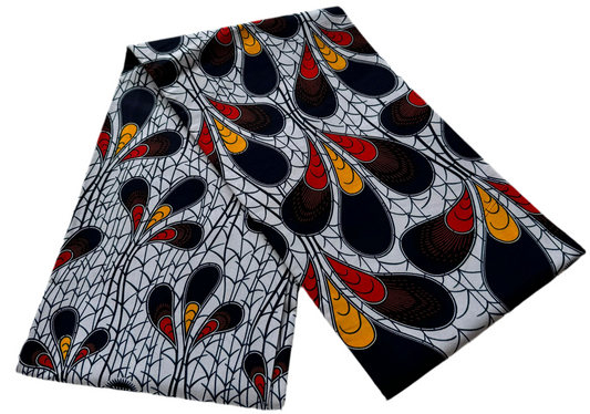 100 % Baumwolle Kitenge Unyoya Mweupe