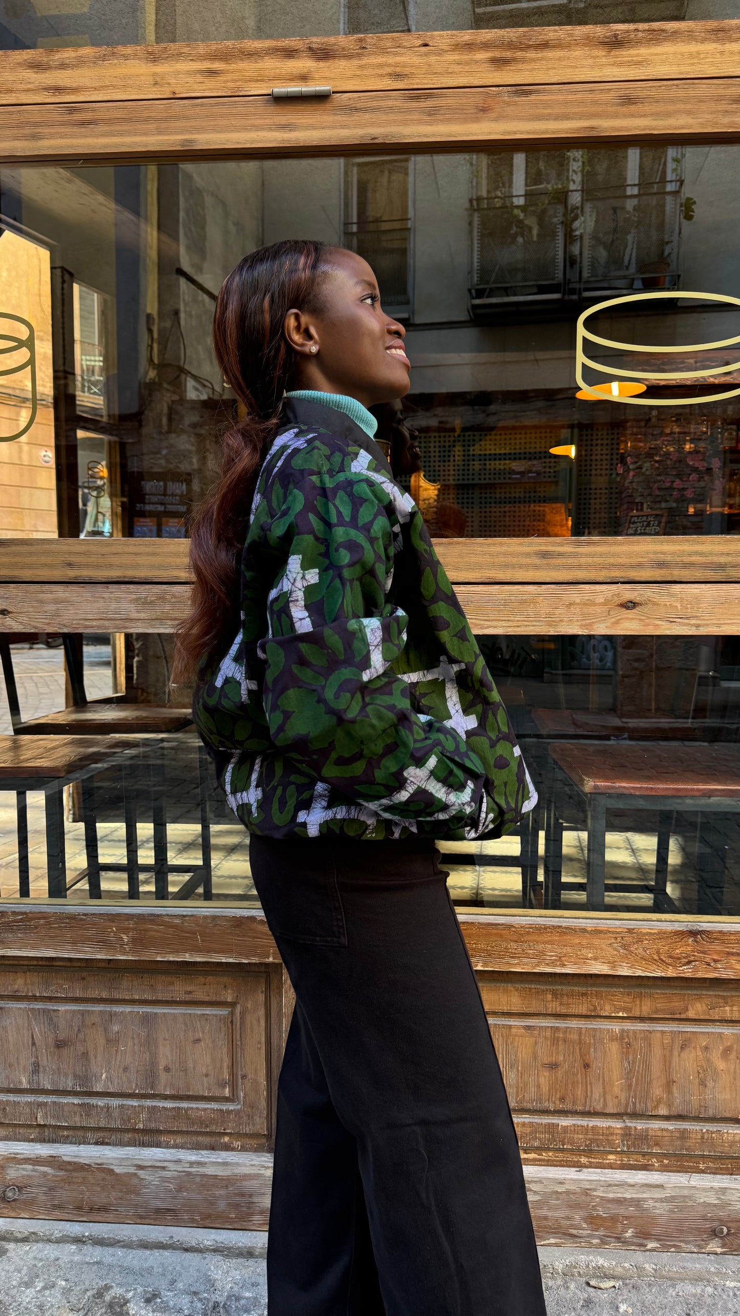 Kijani Nyeupe Boksi Jacket