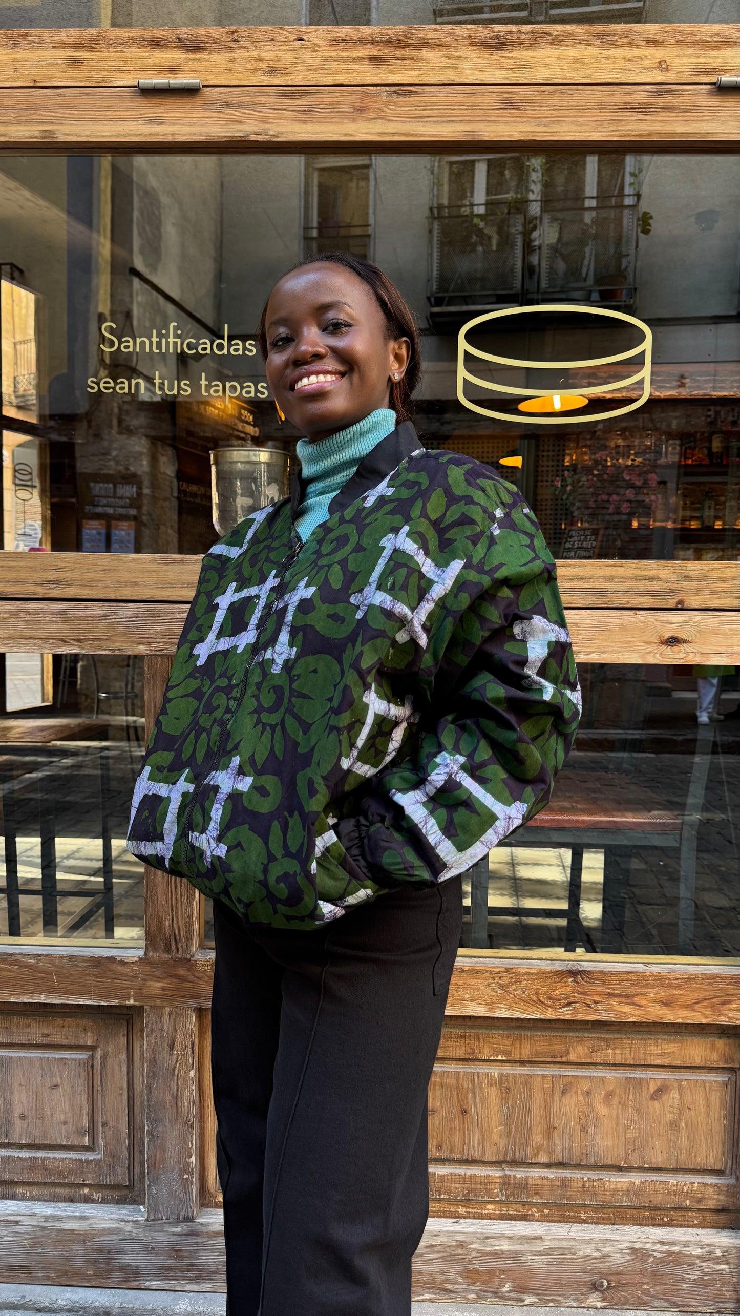 Kijani Nyeupe Boksi Jacket