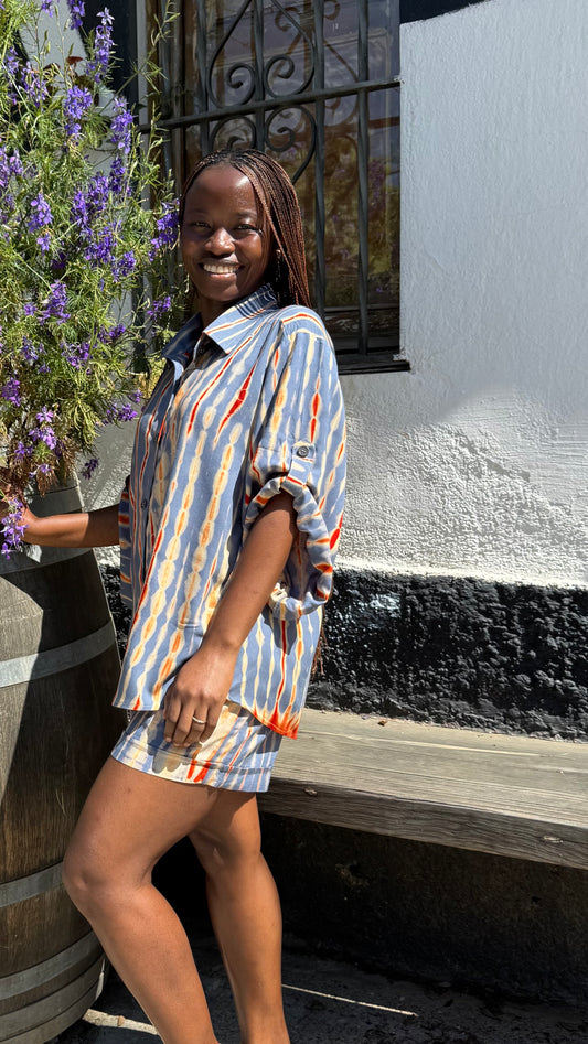 Njano mistari - camisa/blouse estilo Oversize